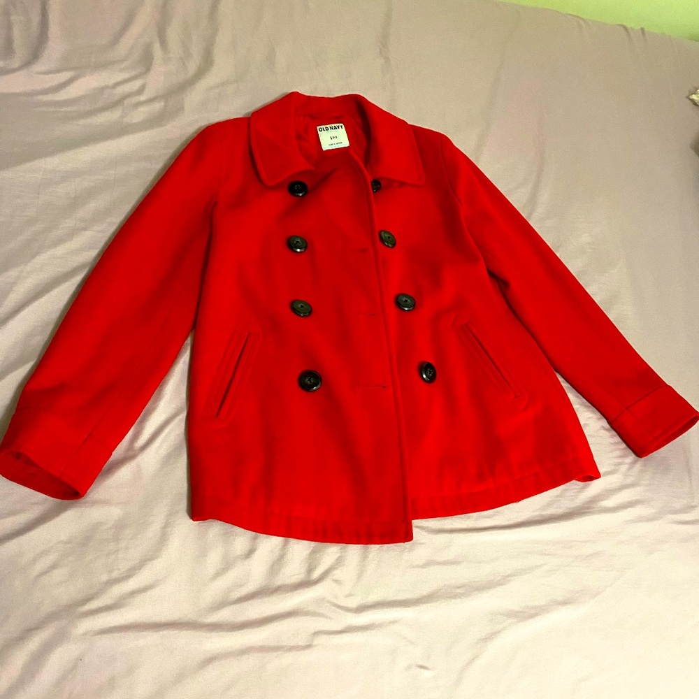 Red coat for women.